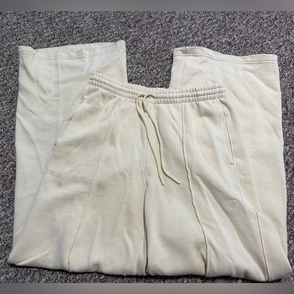 PINK Victoria's Secret Wide Leg Pastel Yellow Sweatpants